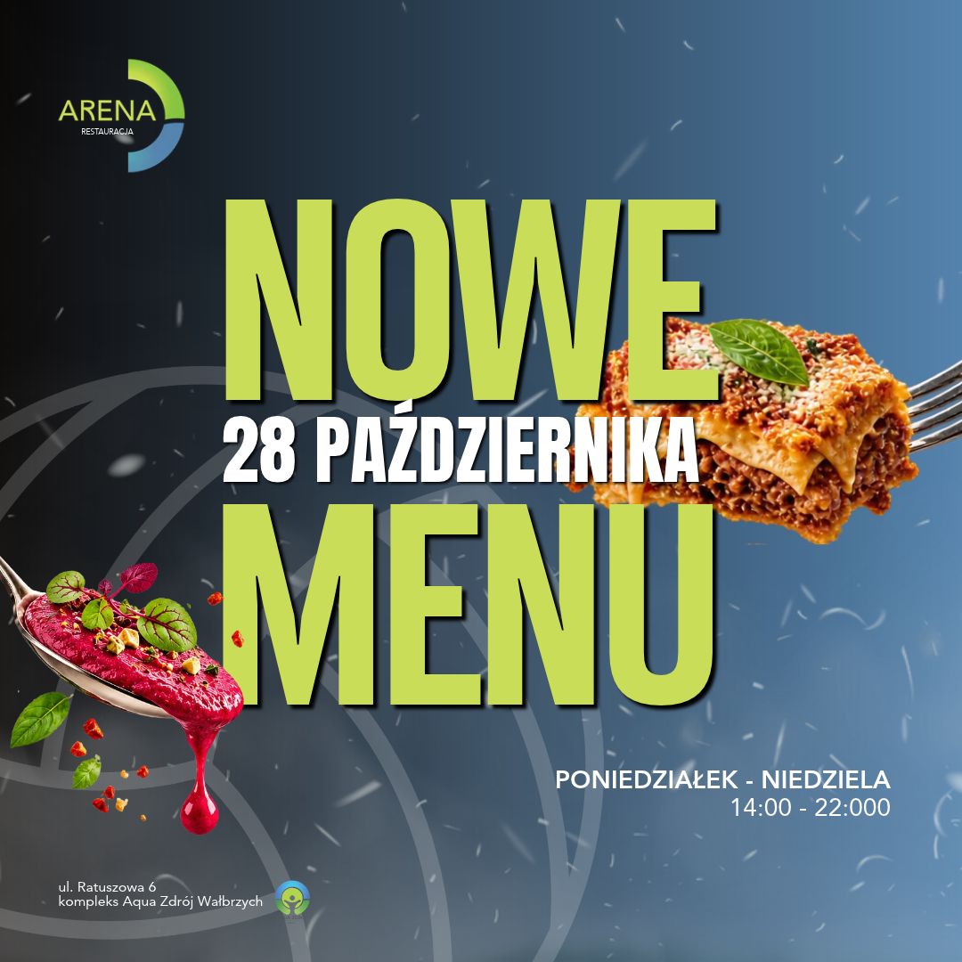 🍽️💚 Nowe menu w Restauracji Arena! 💚🍽️