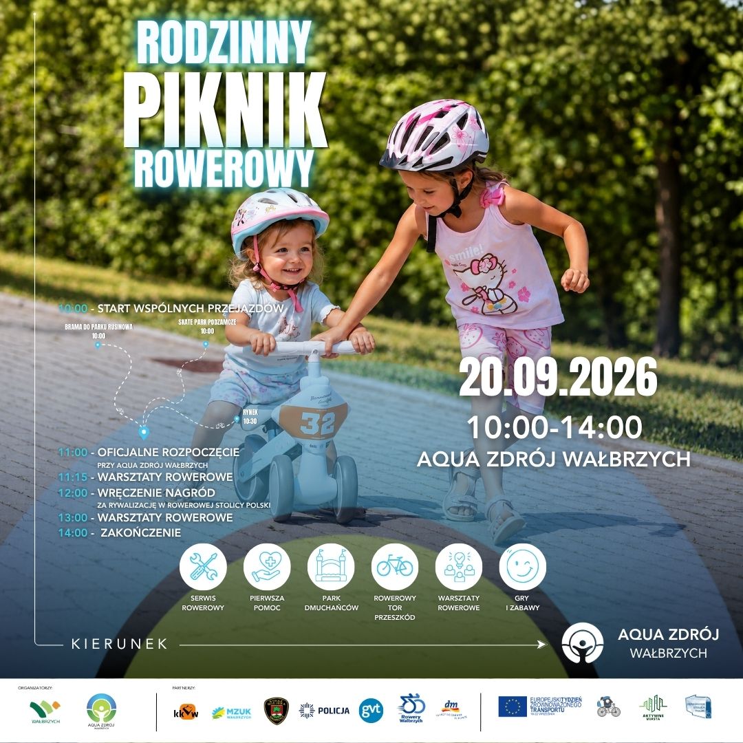 🚲 Rodzinny Piknik Rowerowy w Aqua-Zdroju! Zapraszamy 20 września