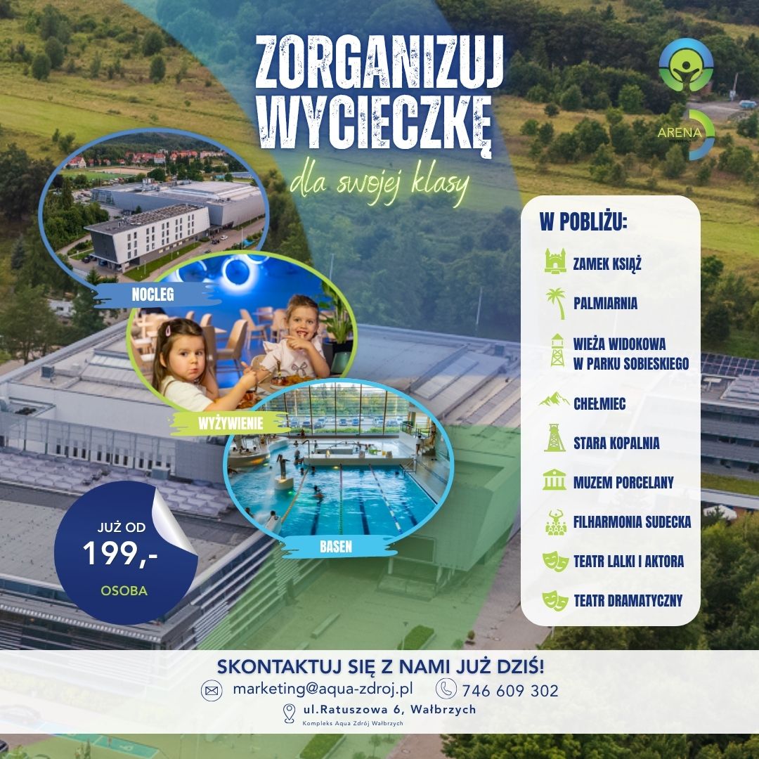 🏊‍♂️ Zorganizuj wycieczkę szkolną w Aqua-Zdroju! 